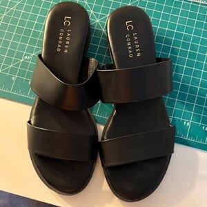 LC Lauren Conrad Women's Black Slide Sandals
